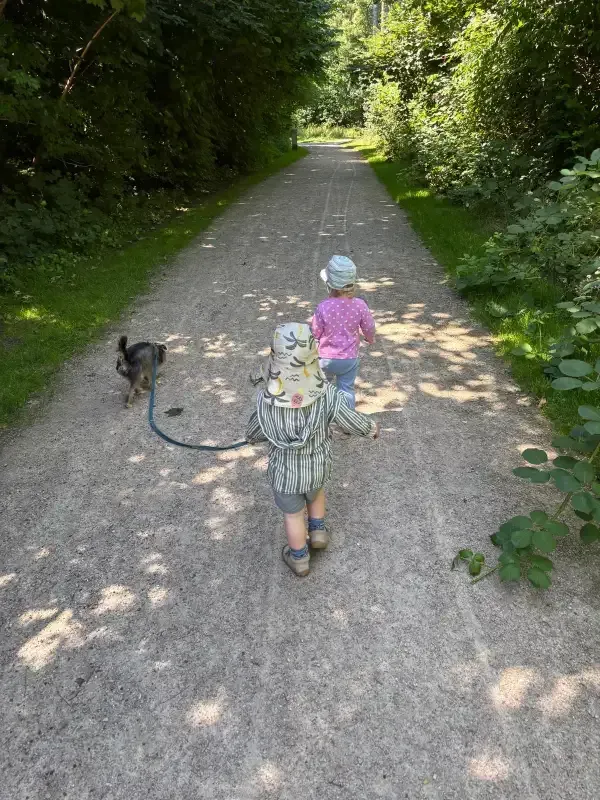 Spaziergang mit Ibo, unserem kinderlieben Hund